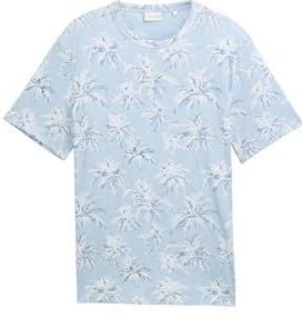 Bikini - Powder Blue Stripe - Palm Design - All-over Print