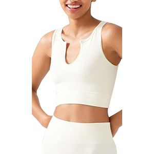 LOS OJOS Dames Scoop shirt met bretels/cami shirt, ecru, XS/S