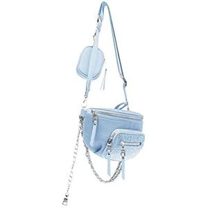 Steve Madden Maxima Covertible Heuptas Crossbody voor dames, licht, blauw, One Size