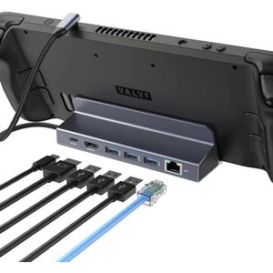 oditton USB C-hub, 6-in-1 USB C-adapter, multi-poort-dockingstation met 5 Gbps, 3 x USB 3.0, 4K HDMI, snel opladen PD 100 W voor Mac, iMac, Flash Drive, Windows, Steam Deck