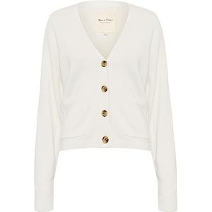 Part Two Damesvest, casual, pasvorm, lange mouwen, V-hals, zakken, knoopsluiting, dames, Whitecap Gray, S