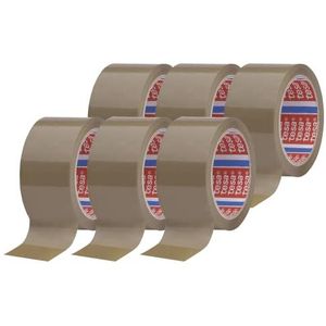 Tesa 6 rollen 4195 PP verpakkingstape (66 m:50 mm) pakket plakband verpakking tape bruin