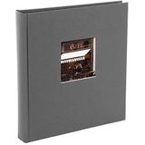 goldbuch 27945 Fotoalbum met uitsparing, Bella Vista, herinneringsalbum 30 x 31 cm, fotoalbum 60 zwarte pagina's met pergamijnscheidingsbladen, linnen fotoboek, grijs