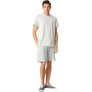 Koton Heren Basic Slim Fit Seam Gedetailleerde Pocket Trekkoord Shorts, grijs (031), S