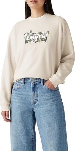 LEVI'S - Annessa - Sweatshirt - Crème Groen Zwart - Ronde Hals - Lange Mouw