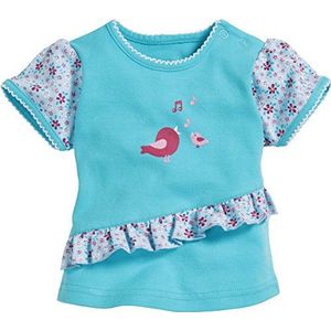 Schnizler Baby-meisjes interlock vogels T-shirt, Turquoise (turquoise 15), 62 cm