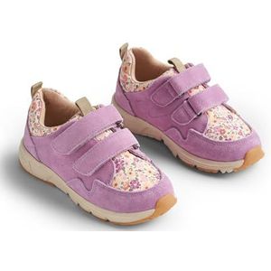 Wheat Uniseks kindersneakers met klittenband en print, 1161 Spring Lilac, 25 EU
