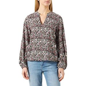 Vila Vitullina Nie V-hals L/S Top/Su/Lc Blouse voor dames, Kentucky Blue/Aop: nooit, 34