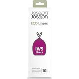 Joseph Joseph Eco IW9 Gerecycleerde Vuilniszakken, Keuken/Badkamer Afvalzakken, met Trekkoord, Extra Sterk, 20 Stuks, 10L, Grijs