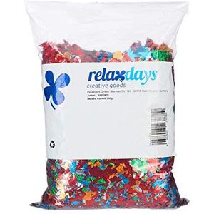 Relaxdays XXL confetti zakje, decoratie voor carnaval, verjaardag, festival, grote Metallic confetti, glitter, kleurrijk