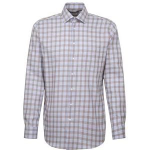 Overhemden - Bruin - Regular Fit - Lange Mouwen - Kentkraag