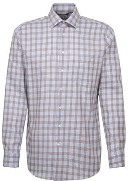 SEIDENSTICKER Zakelijk overhemd 'Smart Essentials'  pastelblauw / bruin