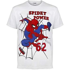 Marvel Comics Spiderman Spidey Power T-shirt, Kinderen, 98-170, Weiß, Officiële Koopwaar