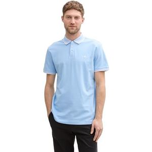 TOM TAILOR Piqué poloshirt voor heren met stretch, 32245 - Washed Out Middenblauw, M
