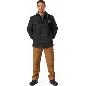 Dickies Heren Fleece Hooded Duck Shirt Jack Relaxed Jacket, Zwart, M