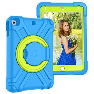 iPad Mini 4 5 Case voor kinderen - houder voor schokdemper, licht, robuuste afdekking voor Apple iPad Mini 5e generatie 4e generatie 7.9 inch, blauw / groen