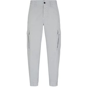 BOSS Sisla-4-Cargo Regular Fit cargobroek voor heren, van elastisch katoen-satijn, Light/pastel Grey50, 52