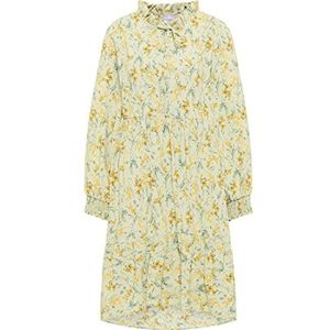 usha Midi-jurk voor dames met bloemenprint, lichtgroen meerkleurig, S