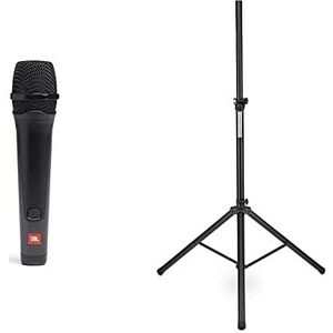 Pronomic Boxen standaard (aluminium) & JBL PBM100 - Dynamische vocale microfoon met 6,3 tot 3,5 mm plug-in adapterkabel en cardioïde polaire patroon, in zwart