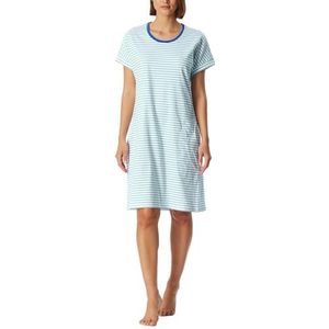 Schiesser - Jade_181251 - Nachthemd - Multicolor - Korte Mouwen, Zakken, 95 cm Lengte