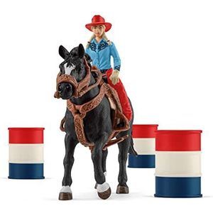 schleich 42576 Barrel Racing met cowgirl, voor kinderen vanaf 3 jaar, FARM WORLD - speelset