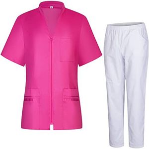 MISEMIYA - Dames gezondheidsuniform - dameshemd en broek - werkkleding voor dames 712-8312, fuchsia 68, S