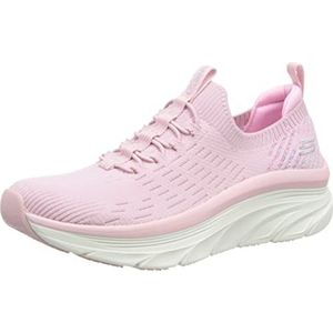 Skechers Dames D'LUX Walker Star Stunner Sneaker, roze knit/trim, 2 UK, Roze gebreide rand, 35 EU