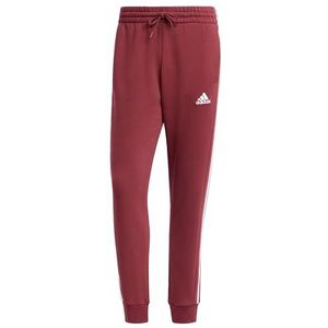 adidas Heren Essentials Fleece 3-Stripes Tapered Cuff Pants, shadow red, XL