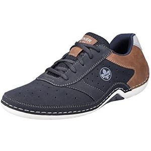 Rieker Heren Low-Top Sneaker 07506, heren lage schoenen, losse inlegzool, blauw, 44 EU
