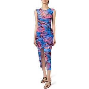 Pinko Antino-jurk van netstof, chemische print, En4_mul.blauw/roze, S