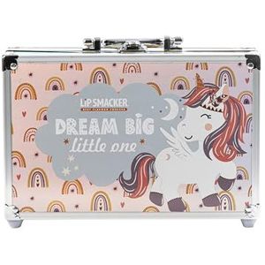 Lip Smacker Beauty Train Case, Meisjes All-in-One Make-up Cadeauset inclusief 22 Lipgloss, 9 Romige Oogschaduw, 2 Nagellak, 4 Glanzende Poeders & Haarklemmen voor Creatieve Look van Kinderen