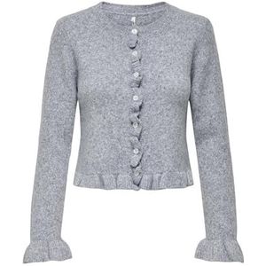 Only - ONLRIMA LIFE - Vest - Lichtgrijs - Knoopsluiting - Lange Mouwen