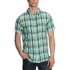 Globe Gordon hemd korte mouw medium groen - vert/bleu/ecru