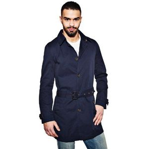 ESPRIT Heren trenchcoat mantel Regular Fit - Lengte 92,5 cm 034EE2G016, blauw (Dark Night Blue), XL