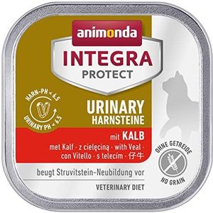 Animonda Integra Protect Urinaire struvitsteen voor volwassenen, natvoer voor katten, hoogwaardig premiere kattenvoer, nat, graanvrij, dieetvoer voor katten, met kalf, 6 x 100 g