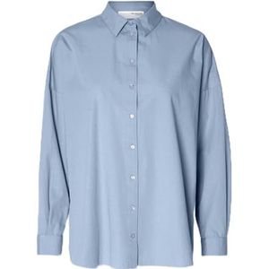 SELECTED FEMME Dames Slfdina-Sanni Ls Shirt Noos blouse met lange mouwen, Cashmere Blue, 34