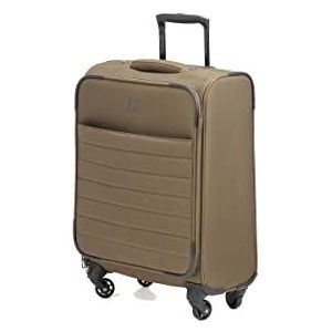 BIBA | Trolleytype reiskoffer, koffer paars G, trolley handvat, ritssluiting, polyester, Khaki (stad), L, Koffer en trolleys