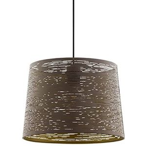 EGLO Hanglamp Segezia, 1-lichts pendellamp, eettafellamp van metaal in mokka en goud, lamp hangend voor woonkamer, E27 fitting