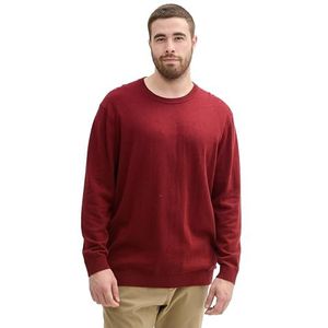 TOM TAILOR heren plussize trui, 35676 - bordeauxrood melange, 3XL