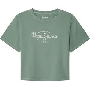 Pepe Jeans Alma T-shirt voor meisjes, Groen (omber Groen), 10 jaar