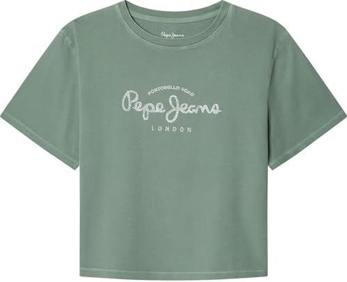 Pepe Jeans Alma T-shirt voor meisjes, Groen (omber Groen), 10 jaar
