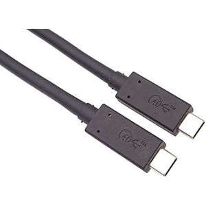 PremiumCord USB4™ type C-kabel, Thunderbolt 3, 8K @60Hz, datakabel UltraSpeed tot 40 Gbit/s, type C-stekker, snel opladen tot 5 A, kleur zwart, lengte 0,5 m
