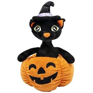 Joy Toy - Halloween kat pluche 14x14x25 cm in pompoen