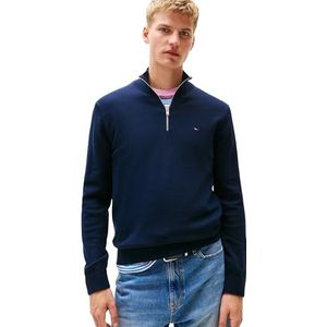 Tommy Jeans Herentrui met halve rits, Blauw (Donker Nacht Marine), XS