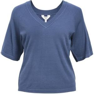 Objthess 2/4 Lo V-hals Knit Top Noos, dark denim, XS
