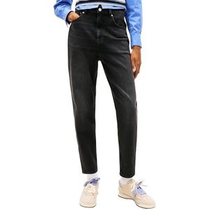 Tommy Jeans Dames MOM Jean UH TPR BI5181 DW0DW22442 Tapered, Denim (Denim Zwart), 24W/28L, Denim (Denim Zwart), 24W / 28L