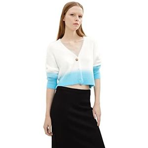 TOM TAILOR Denim Dames Gezellige cardigan met veergaren 1034483, 11581 - Blue Voltage, M