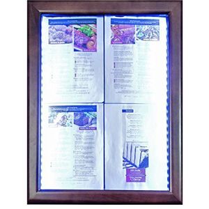 Securit LED Classic Glas Info-Display, 4 x A4 (A2), 53 x 70 x 6 cm, bruin frame (mcs-4 a4-wldb) bruin