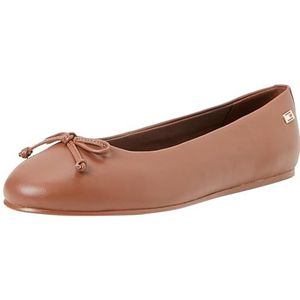 Tommy Hilfiger Elegante Essential Chic Balletpumps voor dames, Bruin Bruin Suède, 37 EU