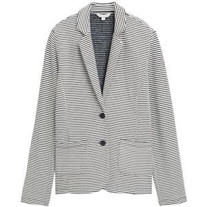 TOM TAILOR Damesblazer, 37370 - Offwhite Navy Regular Stripe, L